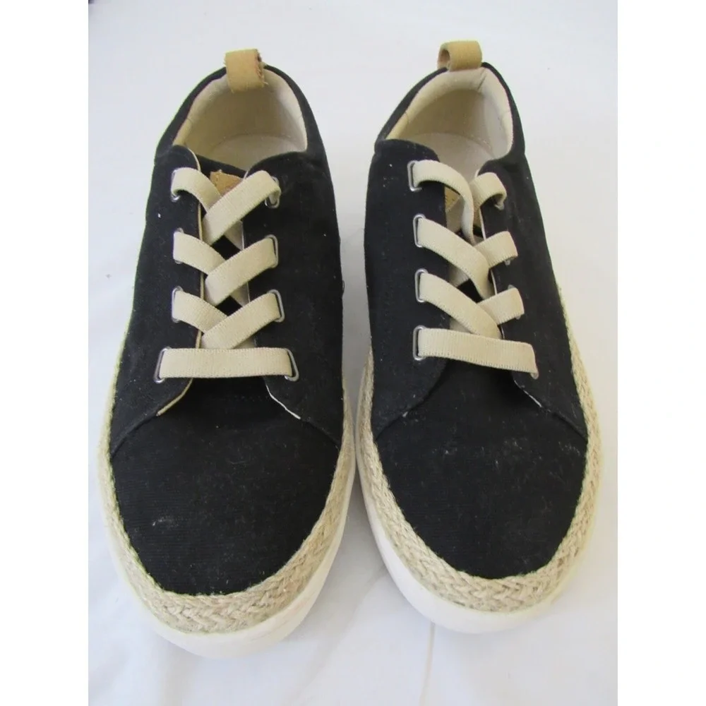 Spenco Women's Malibu Sneaker Black Espadrille Shoe Comfort Causal‎ Size 10B